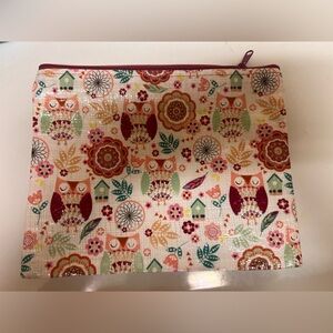 Owl Print Zipper Pouch